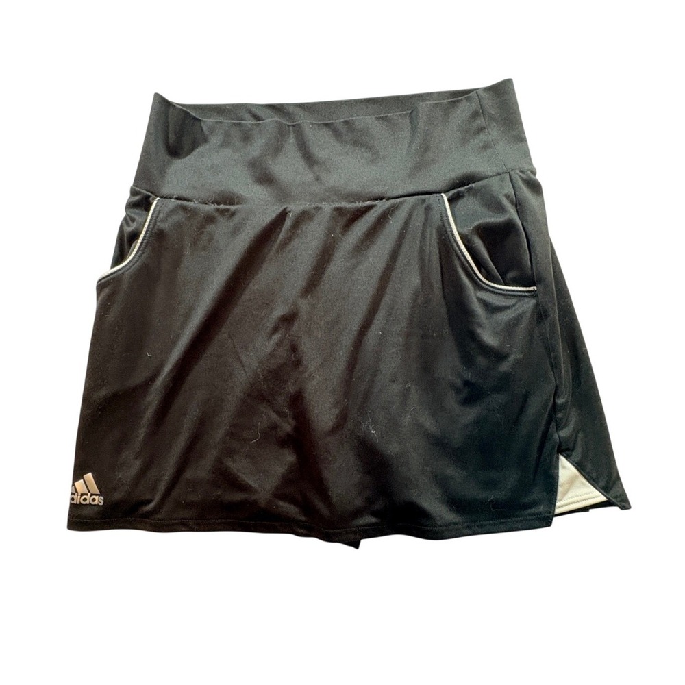 Adidas Aeroready Athletic Skort Girls Youth Large Black Tennis Golf Skirt Pocket